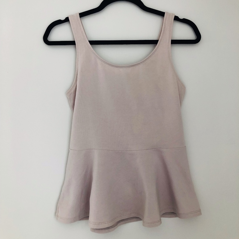 neutral peplum waist tank w back zipper / size s